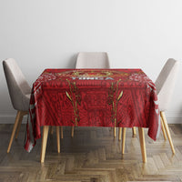 Tonga King's Birthday Tablecloth Gold Royal Crown Tribal Patterns
