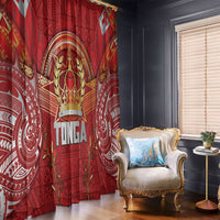 Tonga King's Birthday Window Curtain Gold Royal Crown Tribal Patterns