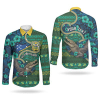 Personalised Solomon Islands Independence Day Couples Matching Off Shoulder Maxi Dress and Long Sleeve Button Shirt Crocodile Hibiscus Tribal Pattern DT05 - Polynesian Pride