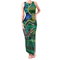 Personalised Solomon Islands Independence Day Family Matching Tank Maxi Dress and Hawaiian Shirt Crocodile Hibiscus Tribal Pattern