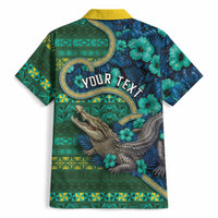 Personalised Solomon Islands Independence Day Hawaiian Shirt Crocodile Hibiscus Tribal Pattern DT05 - Polynesian Pride