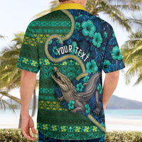Personalised Solomon Islands Independence Day Hawaiian Shirt Crocodile Hibiscus Tribal Pattern DT05 - Polynesian Pride