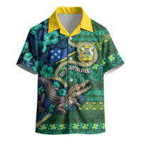 Personalised Solomon Islands Independence Day Kid Hawaiian Shirt Crocodile Hibiscus Tribal Pattern DT05 - Polynesian Pride