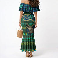 Personalised Solomon Islands Independence Day Mermaid Dress Crocodile Hibiscus Tribal Pattern DT05 - Polynesian Pride