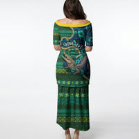 Personalised Solomon Islands Independence Day Puletasi Crocodile Hibiscus Tribal Pattern DT05 - Polynesian Pride