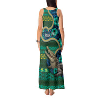 Personalised Solomon Islands Independence Day Tank Maxi Dress Crocodile Hibiscus Tribal Pattern