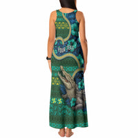 Personalised Solomon Islands Independence Day Tank Maxi Dress Crocodile Hibiscus Tribal Pattern DT05 - Polynesian Pride