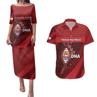 French Polynesia Is In My DNA Couples Matching Puletasi and Hawaiian Shirt DT05 Red - Polynesian Pride