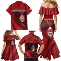 French Polynesia Is In My DNA Family Matching Mermaid Dress and Hawaiian Shirt - Polynesian Pride