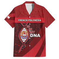 French Polynesia Is In My DNA Family Matching Puletasi and Hawaiian Shirt DT05 Dad's Shirt - Short Sleeve Red - Polynesian Pride