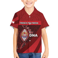 French Polynesia Is In My DNA Family Matching Short Sleeve Bodycon Dress and Hawaiian Shirt DT05 Son's Shirt Red - Polynesian Pride