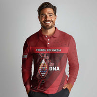 French Polynesia Is In My DNA Long Sleeve Polo Shirt - Polynesian Pride