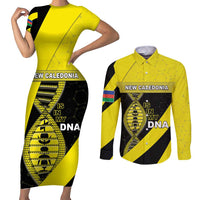 New Caledonia Is In My DNA Couples Matching Short Sleeve Bodycon Dress and Long Sleeve Button Shirt - Polynesian Pride