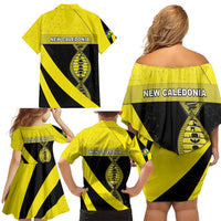 New Caledonia Is In My DNA Family Matching Off Shoulder Short Dress and Hawaiian Shirt - Polynesian Pride