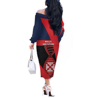 Wallis And Futuna Is In My DNA Off The Shoulder Long Sleeve Dress - Polynesian Pride