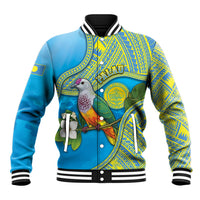 Personalised Palau Biib Bird Baseball Jacket Rur Flower And Rock Islands Patterns