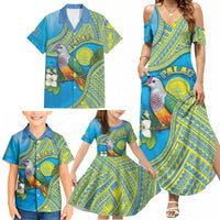 Personalised Palau Biib Bird Family Matching Summer Maxi Dress and Hawaiian Shirt Rur Flower And Rock Islands Patterns DT05 - Polynesian Pride