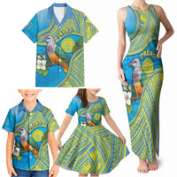 Personalised Palau Biib Bird Family Matching Tank Maxi Dress and Hawaiian Shirt Rur Flower And Rock Islands Patterns DT05 - Polynesian Pride
