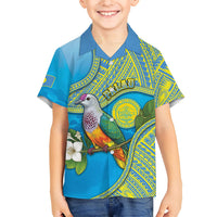 Personalised Palau Biib Bird Hawaiian Shirt Rur Flower And Rock Islands Patterns