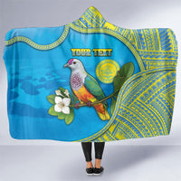 Personalised Palau Biib Bird Hooded Blanket Rur Flower And Rock Islands Patterns