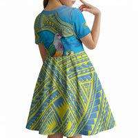 Personalised Palau Biib Bird Kid Short Sleeve Dress Rur Flower And Rock Islands Patterns DT05 - Polynesian Pride