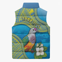 Personalised Palau Biib Bird Sleeveless Puffer Jacket Rur Flower And Rock Islands Patterns