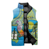 Personalised Palau Biib Bird Sleeveless Puffer Jacket Rur Flower And Rock Islands Patterns