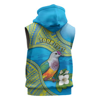 Personalised Palau Biib Bird Sleeveless Zip Hoodie Rur Flower And Rock Islands Patterns