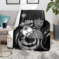 Guam Liberation Day Blanket Black White Latte Stone Tribal Patterns