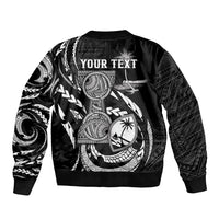 Personalised Guam Liberation Day Bomber Jacket Black White Latte Stone Tribal Patterns