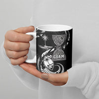 Personalised Guam Liberation Day Ceramic Mug Black White Latte Stone Tribal Patterns