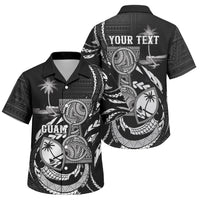 Personalised Guam Liberation Day Family Matching Tank Maxi Dress and Hawaiian Shirt Black White Latte Stone Tribal Patterns DT05 Son's Shirt Black - Polynesian Pride