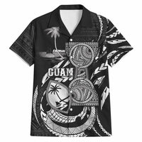 Personalised Guam Liberation Day Hawaiian Shirt Black White Latte Stone Tribal Patterns DT05 Black - Polynesian Pride