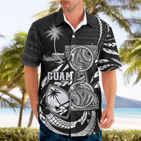 Personalised Guam Liberation Day Hawaiian Shirt Black White Latte Stone Tribal Patterns DT05 - Polynesian Pride
