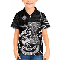 Personalised Guam Liberation Day Hawaiian Shirt Black White Latte Stone Tribal Patterns DT05 - Polynesian Pride