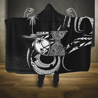 Guam Liberation Day Hooded Blanket Black White Latte Stone Tribal Patterns