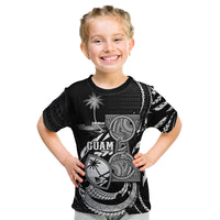 Personalised Guam Liberation Day Kid T Shirt Black White Latte Stone Tribal Patterns