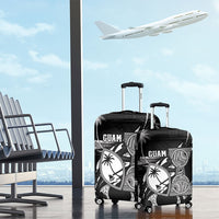 Guam Liberation Day Luggage Cover Black White Latte Stone Tribal Patterns