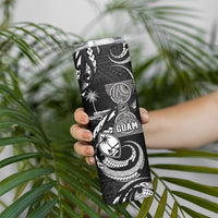 Personalised Guam Liberation Day Skinny Tumbler Black White Latte Stone Tribal Patterns
