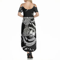 Personalised Guam Liberation Day Summer Maxi Dress Black White Latte Stone Tribal Patterns DT05 - Polynesian Pride
