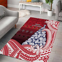 American Samoa Christmas Area Rug Seashell Xmas Tree Tribal Waves - Polynesian Pride