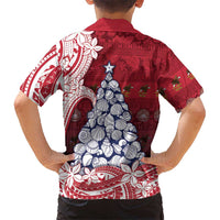 American Samoa Christmas Family Matching Mermaid Dress and Hawaiian Shirt Seashell Xmas Tree Tribal Waves DT05 - Polynesian Pride