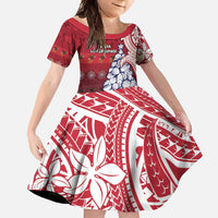 American Samoa Christmas Family Matching Off Shoulder Maxi Dress and Hawaiian Shirt Seashell Xmas Tree Tribal Waves - Polynesian Pride