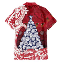 American Samoa Christmas Family Matching Tank Maxi Dress and Hawaiian Shirt Seashell Xmas Tree Tribal Waves - Polynesian Pride