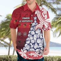 American Samoa Christmas Hawaiian Shirt Seashell Xmas Tree Tribal Waves - Polynesian Pride
