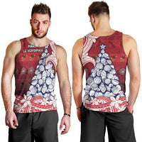 American Samoa Christmas Men Tank Top Seashell Xmas Tree Tribal Waves - Polynesian Pride