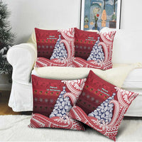 American Samoa Christmas Pillow Cover Seashell Xmas Tree Tribal Waves - Polynesian Pride