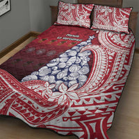 American Samoa Christmas Quilt Bed Set Seashell Xmas Tree Tribal Waves - Polynesian Pride