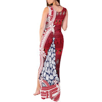 American Samoa Christmas Tank Maxi Dress Seashell Xmas Tree Tribal Waves - Polynesian Pride