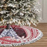 American Samoa Christmas Tree Skirt Seashell Xmas Tree And Waves Patterns - Polynesian Pride